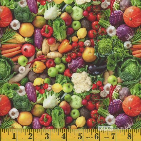 mixed vegetable, Fruit and Veggies Cotton Fabric 1125