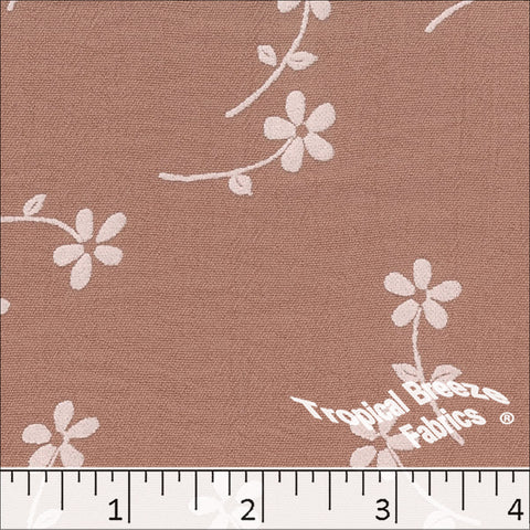 mocha, Dream Crepe Paint Print Polyester Fabric 042619