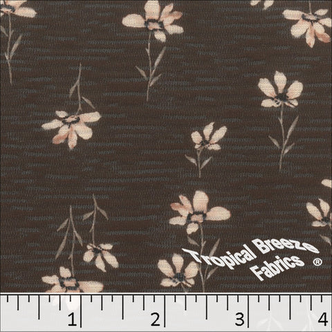 mocha, Rebecca Floral Knit Print Fabric 573526