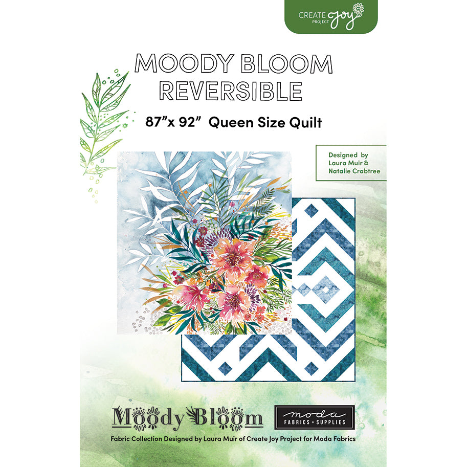 Front of Moody Bloom Reversible Quilt pattern