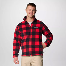 Columbia Men's Steens Mountain Printed Fleece Jacket in mountain red check color