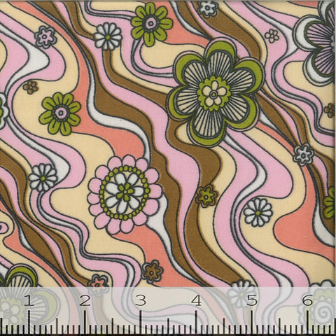 DTY Wavy Floral Print Fabric FA151