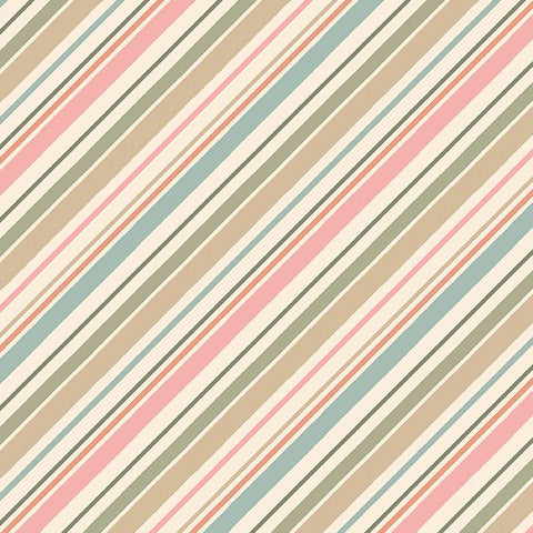 Blessed by Nature Collection Diagonal Strip Cotton Fabric 17815 multi