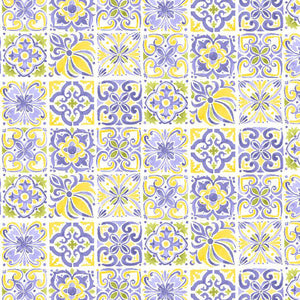 multi, Lavender Lemonade Collection Tiles Cotton Fabric 39888