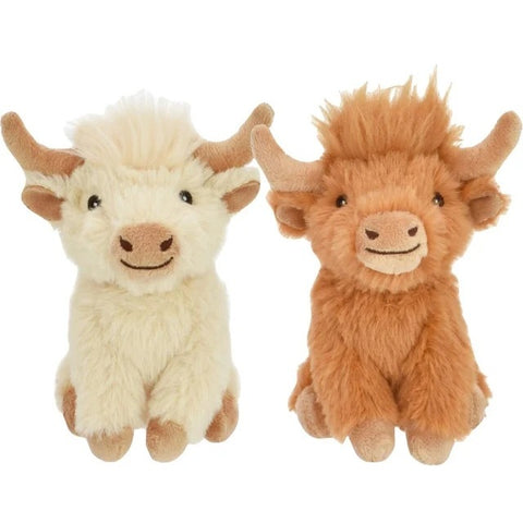 Multipet 5 inch Shaggy Highland Cows dog toys
