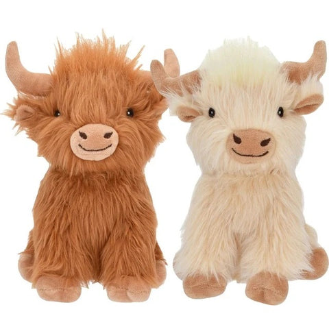 Multipet 8-inch Shaggy Highland Cows dog toys