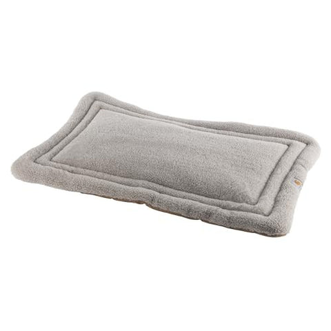 Carhartt Brown Firm Duck Sherpa-Topped Dog Napper Pad showing sherpa side
