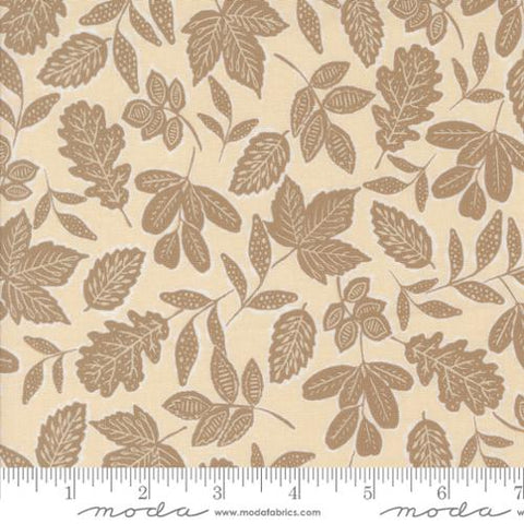 natural, Foraged Found and Hand Me Down Collection Scattered Leaves Cotton Fabric 45633
