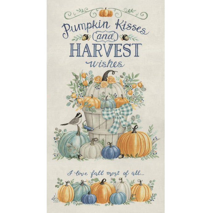Pumpkin Kisses and Harvest Wishes Panel natural