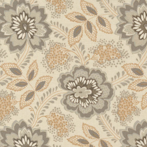 Chateau De Chantilly Collection Orleans Florals Cotton Fabric 13943 natural