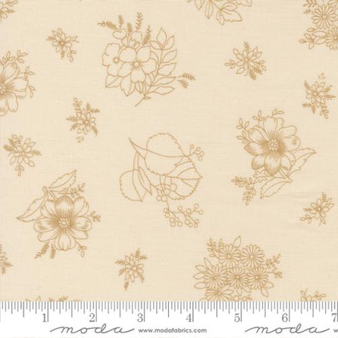 natural, Chelsea Garden Collection Piccadilly Florals Cotton Fabric 33855