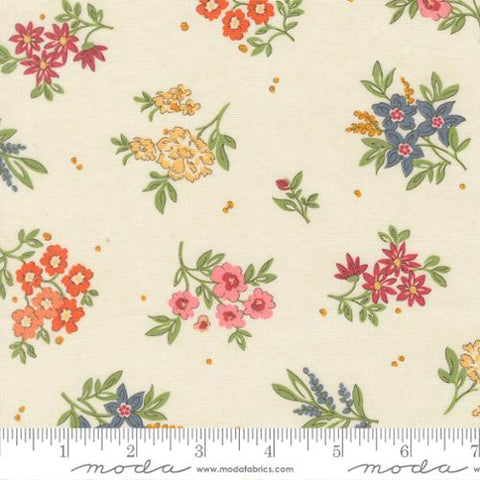 natural, Fieldrush Collection Camellia Floral Cotton Fabric 30782 