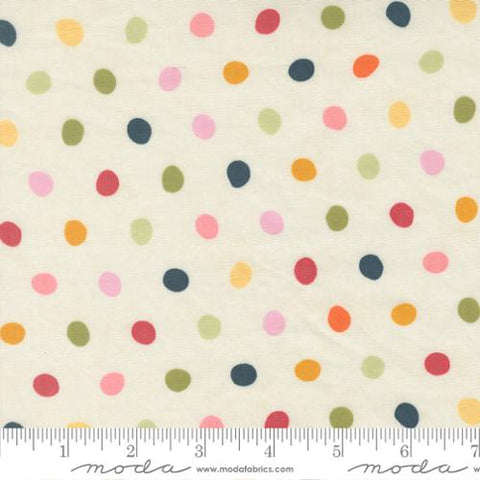 natural, Fieldrush Collection Poppy Dots Cotton Fabric 30788