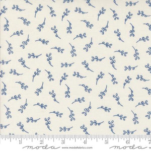 natural, Larking Collection Leafy Cotton Fabric 24636