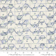 natural, Larking Collection Tea Pot Blueprint Cotton Fabric 24631