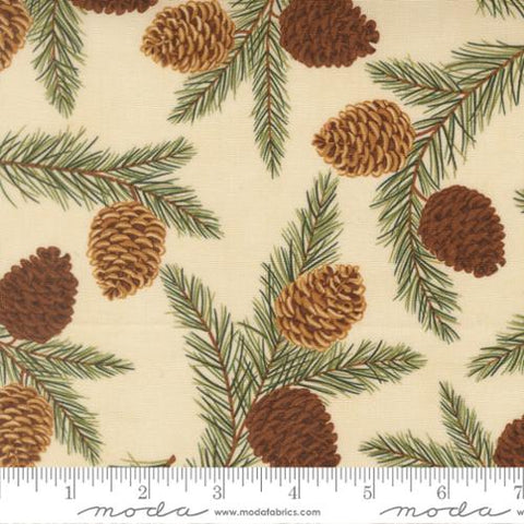 natural, Northwoods Collection Pinecones Cotton Fabric 56191