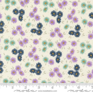 Natural, Sea Glass Summer Collection Small Floral Cotton Fabric 43181