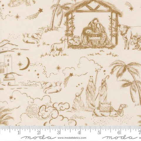 natural, Silent Night Collection Landscape Scene Cotton Fabric 40051