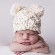 Natural knit baby hat