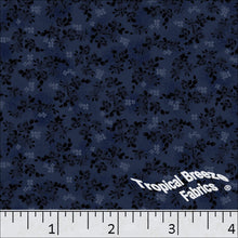 Standard Weave Floral Print Poly Cotton Fabric Navy