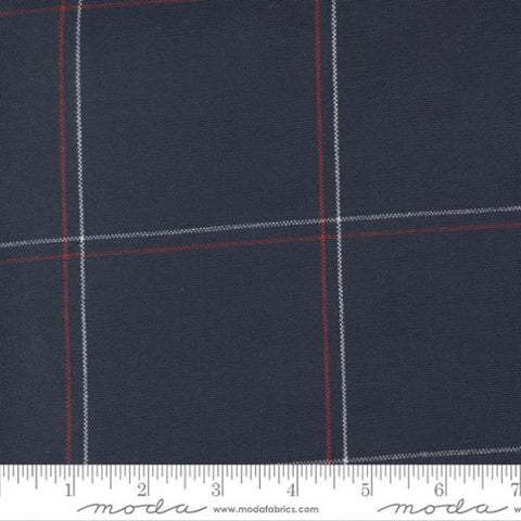 Americana Toweling Window Pane Cotton Fabric navy