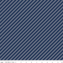 Between the Pages Collection Stripes Cotton Fabric C15374 navy