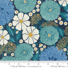 Field of Flowers Collection Dahlians and Zinnias Cotton Fabric 3310 navy