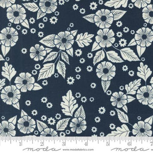 Field of Flowers Collection Floral Scatter Cotton Fabric 3313 navy