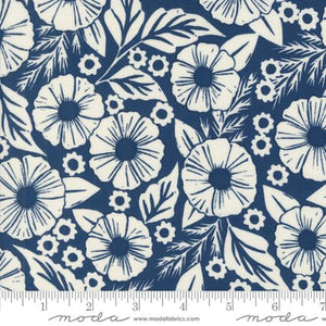 Field of Flowers Collection Large Floral Print Cotton Fabric 3311 navy