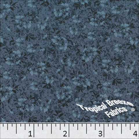 navy, Koshibo Floral Print Polyester Fabric 048616