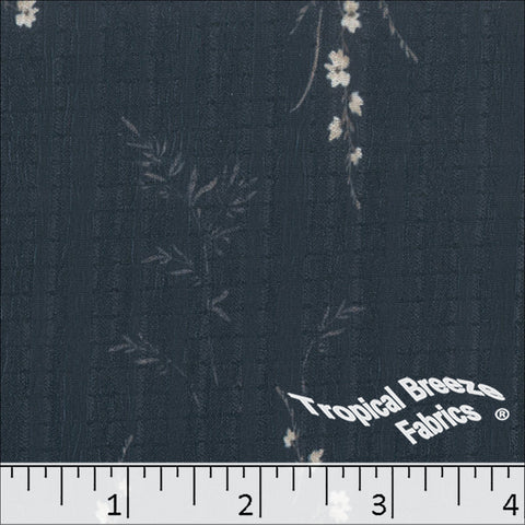 navy, Plaid Crush Print Fabric 042622