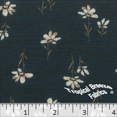 navy, Rebecca Floral Knit Print Fabric 573526