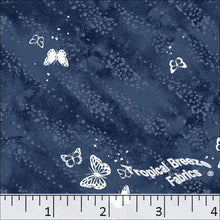 Navy, Standard Weave Butterfly Print Poly Cotton Fabric 6196