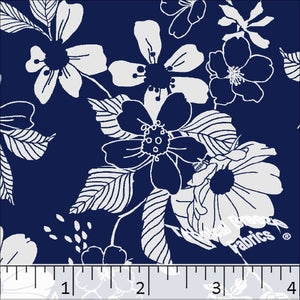 Standard Weave Doodle Poly Cotton Dress Fabric 5989 new navy