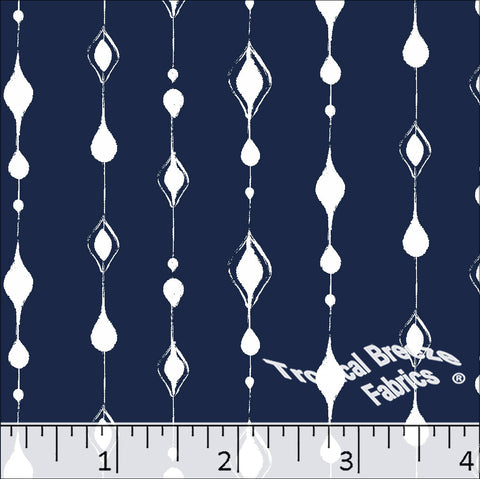 navy, Standard Weave Droplet Print Poly Cotton Fabric 6258