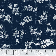 Standard Weave Floral Poly Cotton Fabric 6079 navy