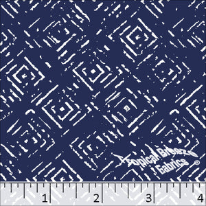 Standard Weave Geometric Poly Cotton Fabric 6051 navy