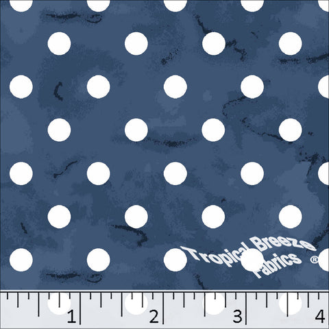 navy, Standard Weave Polka Dot Print Poly Cotton Fabric 6300