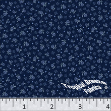 Standard Weave Tiny Roses  Poly Cotton Fabric 6037 navy