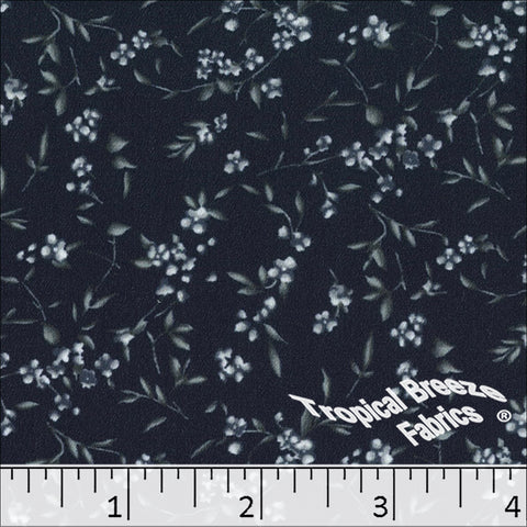 navy, Stretch Crepe Print Polyester Fabric 042625