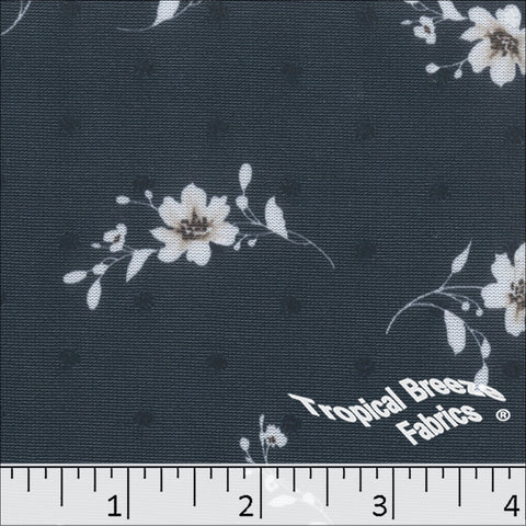 navy, Swiss Dot Knit Floral Print 573521