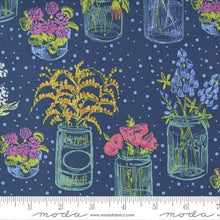Wild Blossoms Collection Canning Jars Cotton Fabric 48734 navy