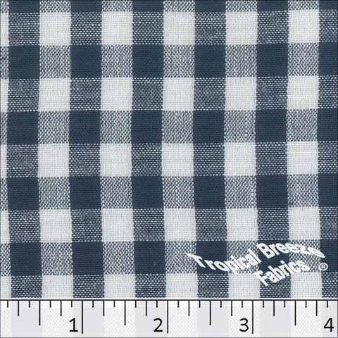 navy, Woven Plaid Polyester Fabric 122610