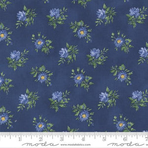 Summer Breeze 2023 Collection Tossed Bouquet Cotton Fabric 33684 navy blue