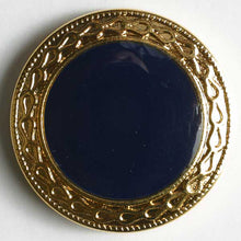 Navy button with gold edge