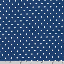 Navy dot flannel fabric