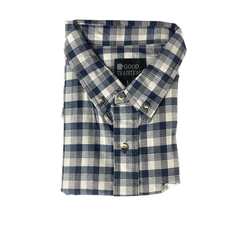 navy-plaid, Destin Men's Short-Sleeve Shirt P1921