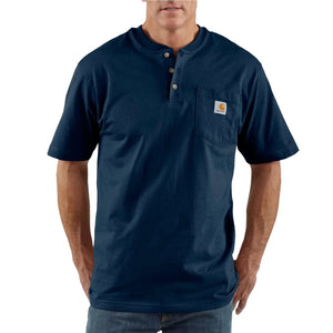 navy, Men's Big and Tall Workwear Henley Shirt K84