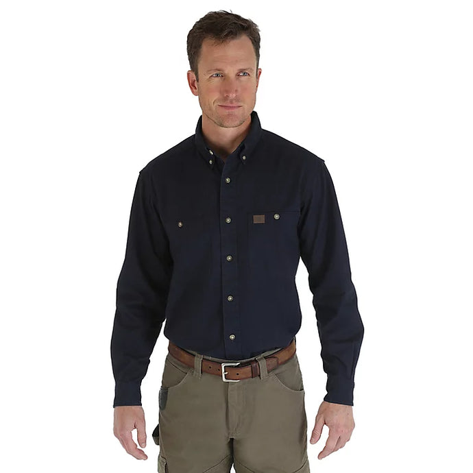 Navy twill work shirt