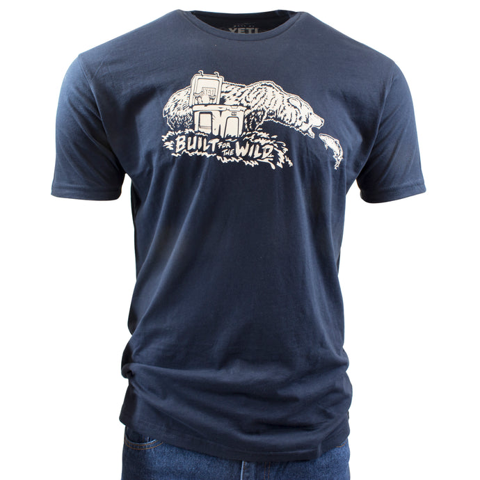 Navy YETI fishing bear tee shirt